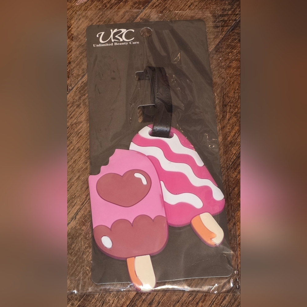 Pink Ice Cream & Popsicle Luggage Tag Duo